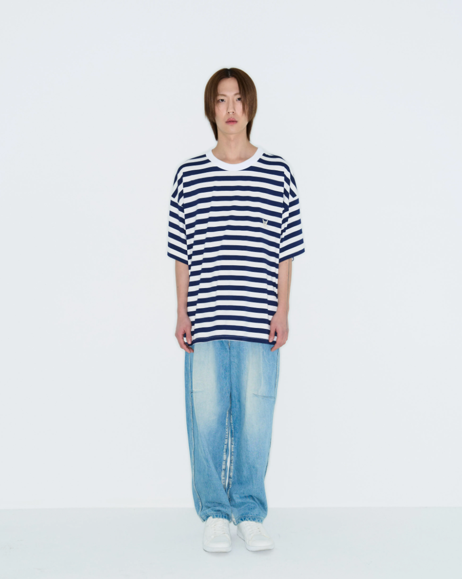 [KIMOUI] STRIPE LOGO T-SHIRT