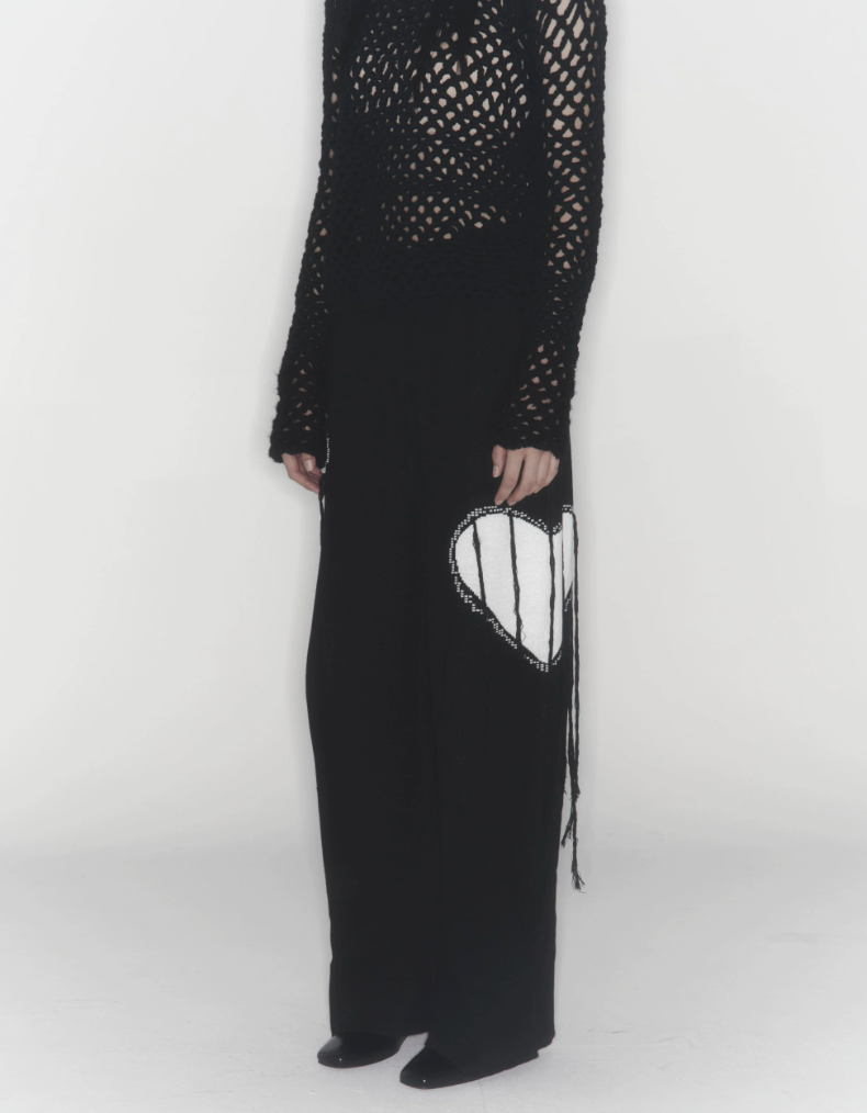 [KIMOUI] HEART KNIT PANTS (BLACK)