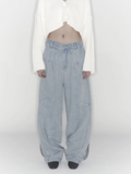 [KIMOUI] WASHING WINGS DENIM PANTS