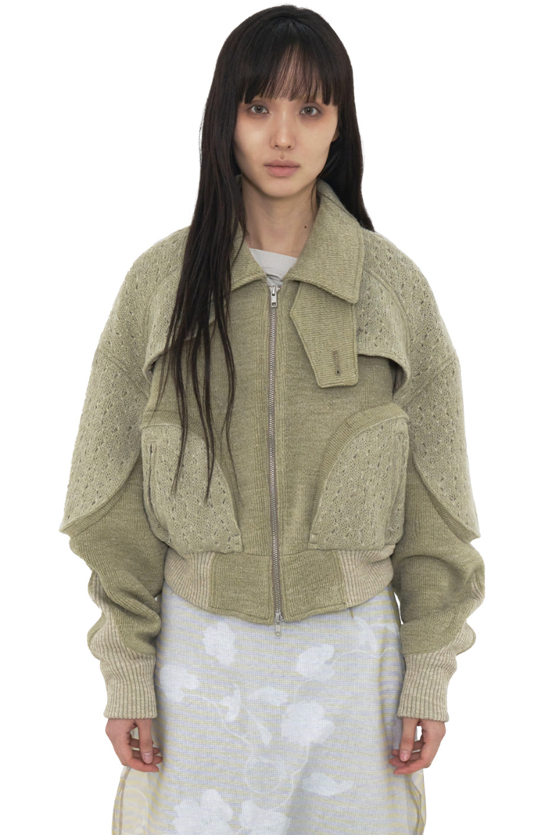 ODLY WORKSHOP Knit quad jacket grain 3rd
