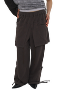 ODLYWORKSHOP Cotton layered trousers tan