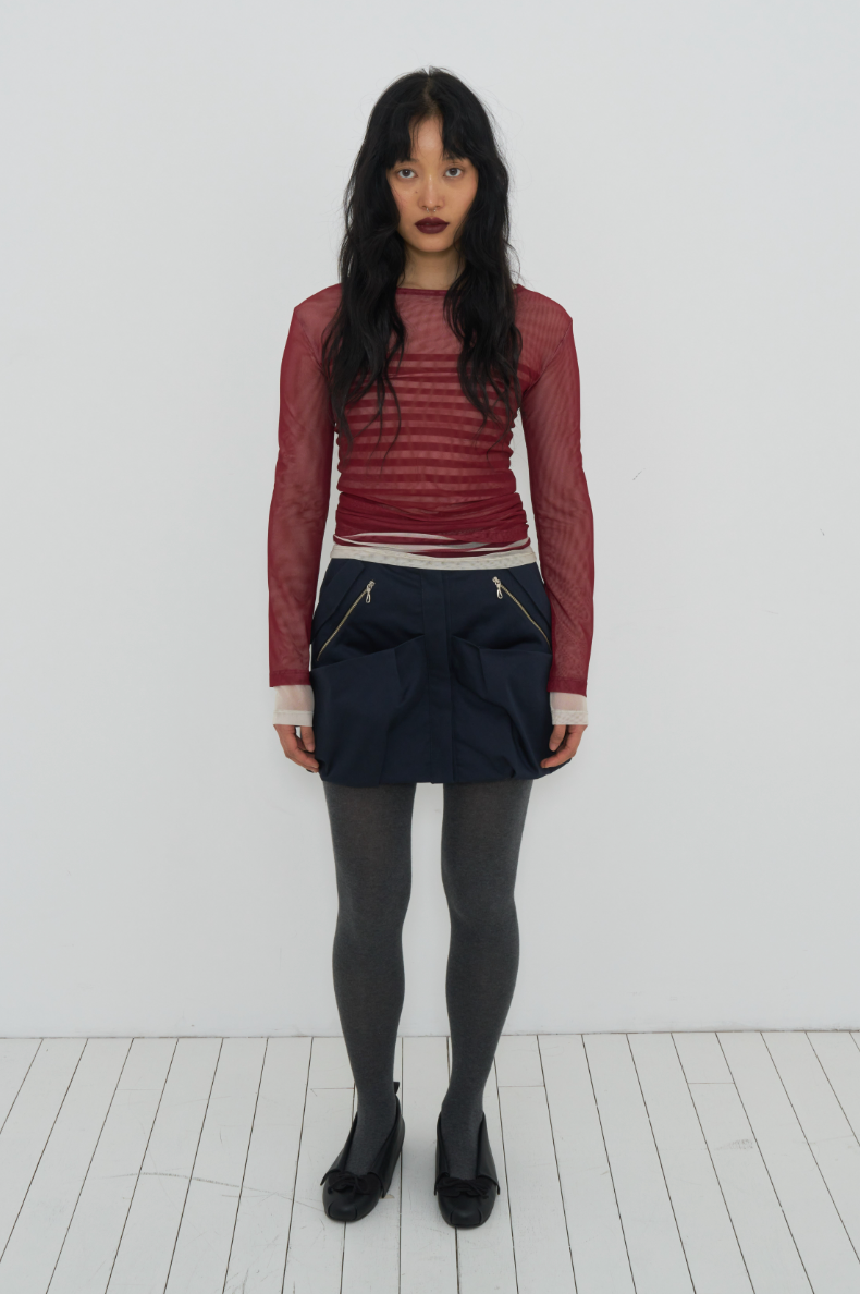 ODLY WORKSHOP Layered mesh long sleeve tee flush