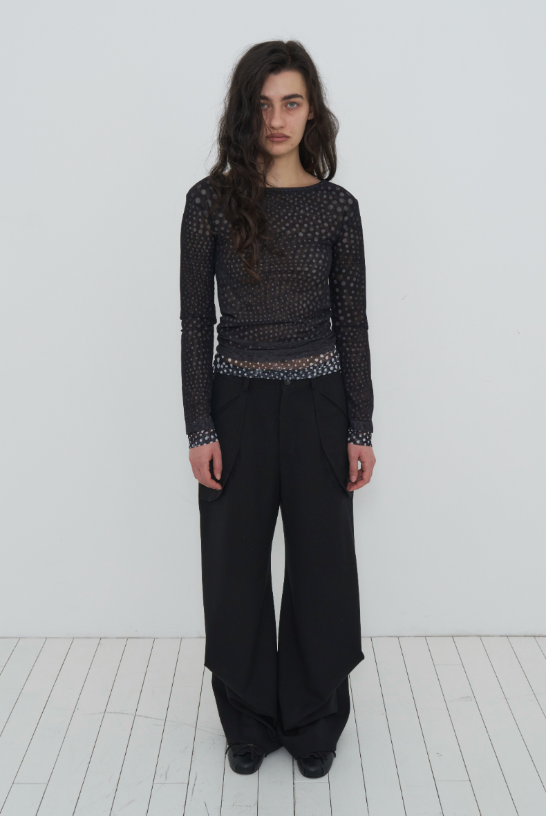 ODLYWORKSHOP Layered mesh long sleeve tee void