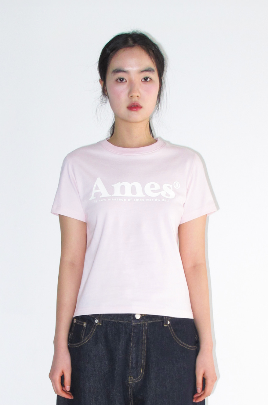 AMES WORLDWIDE Basic logo tee pink am2emut510a