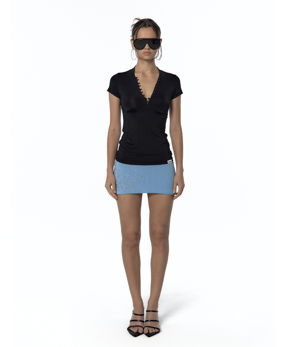 KASHIKO Lily mini skirt pants pog blue