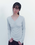 ONSKA Soft v neck long sleeve t sky blue