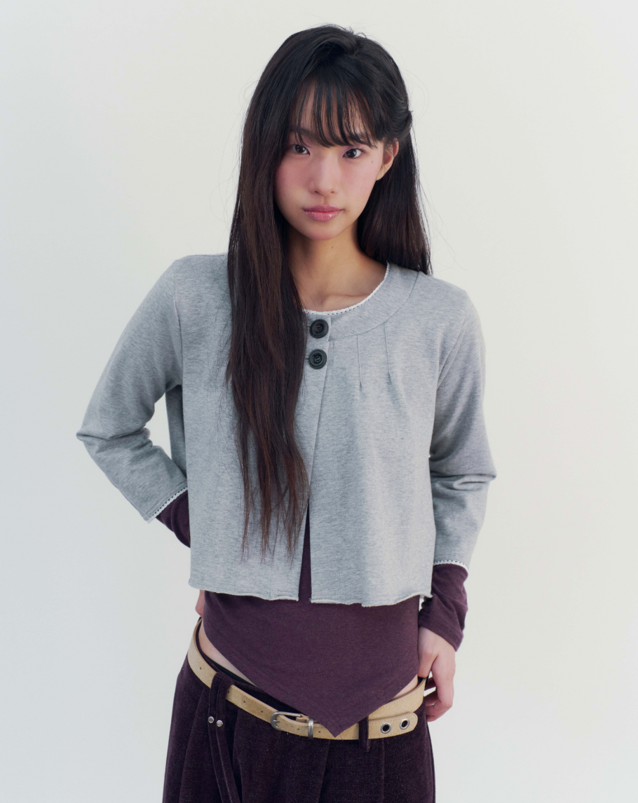 ONSKA Flare jersey cardigan melange