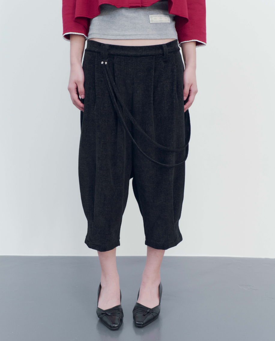 ONSKA Belt string harem pants black