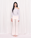 WHISFAIRY Melly lace top light gray