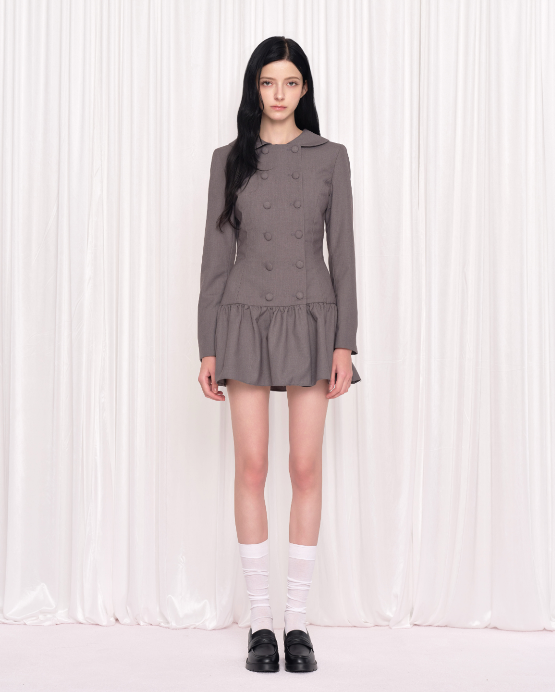 WHISFAIRY Dolly double jacket dress gray