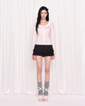 WHISFAIRY Belle ribbon blouse pink