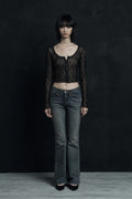 synerjyn-fw-24-rose-lace-slim-cardigan-black