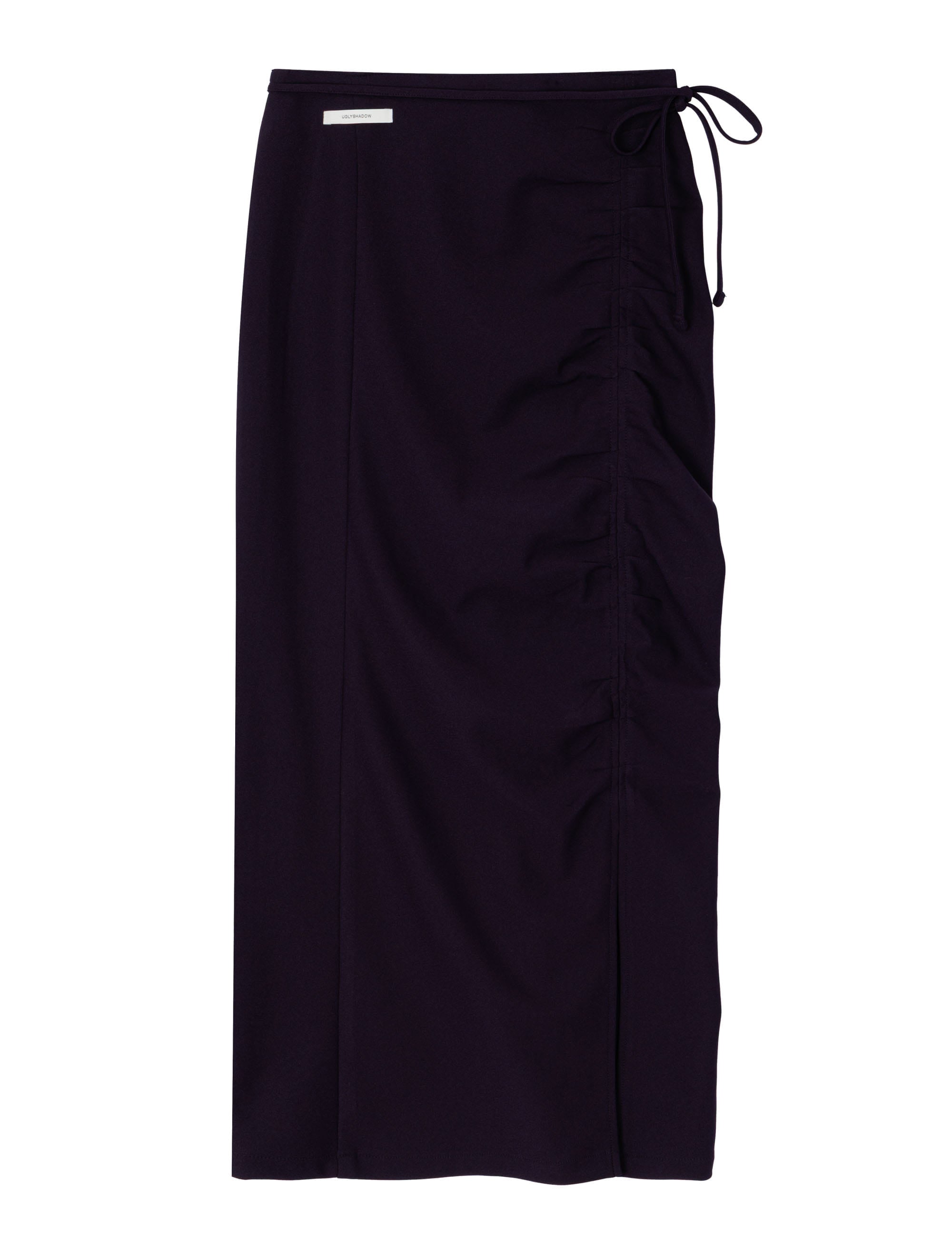uglyshadow-fw-26-ruched-long-tie-skirt-purple-s