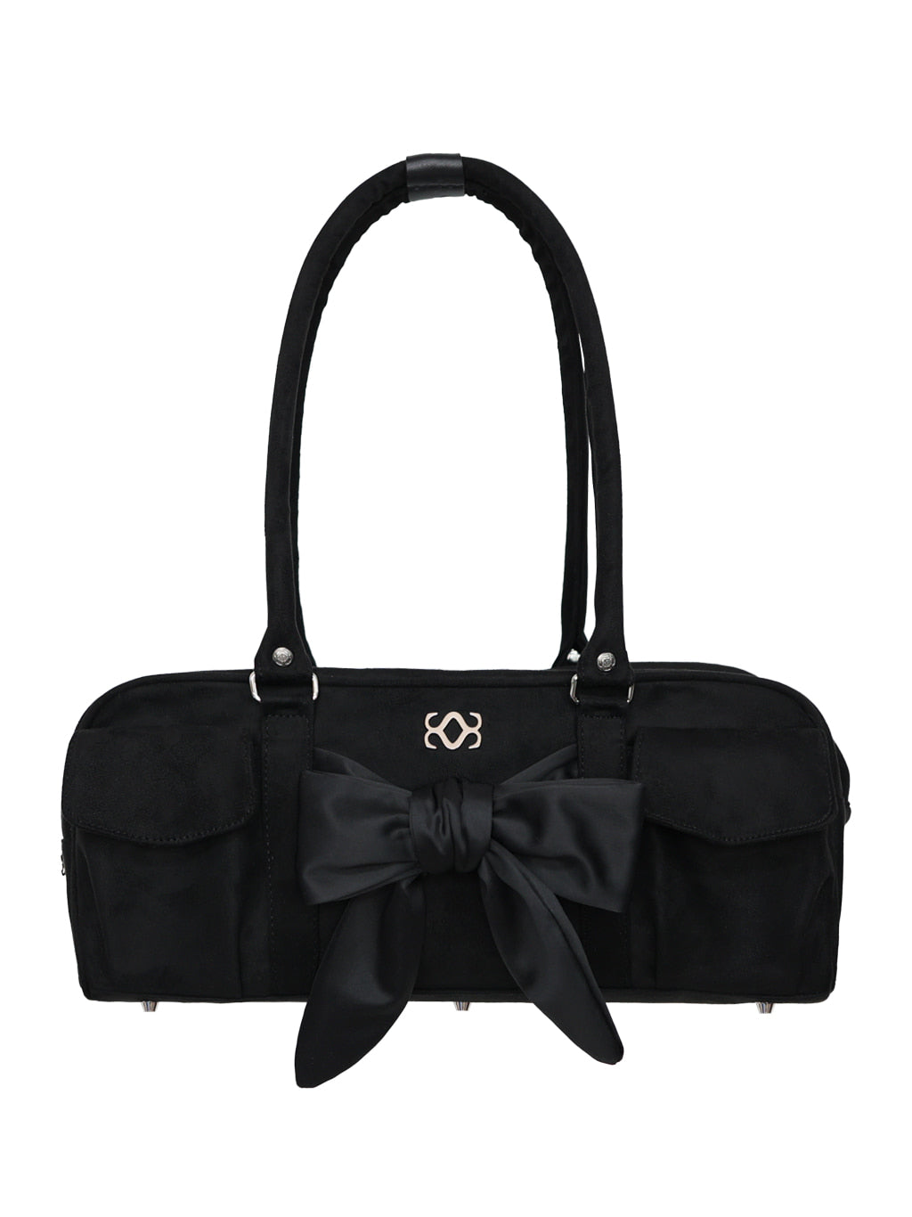 siweol107-fw-25-bow-forty-bag-suede-black-suede-taupe-s