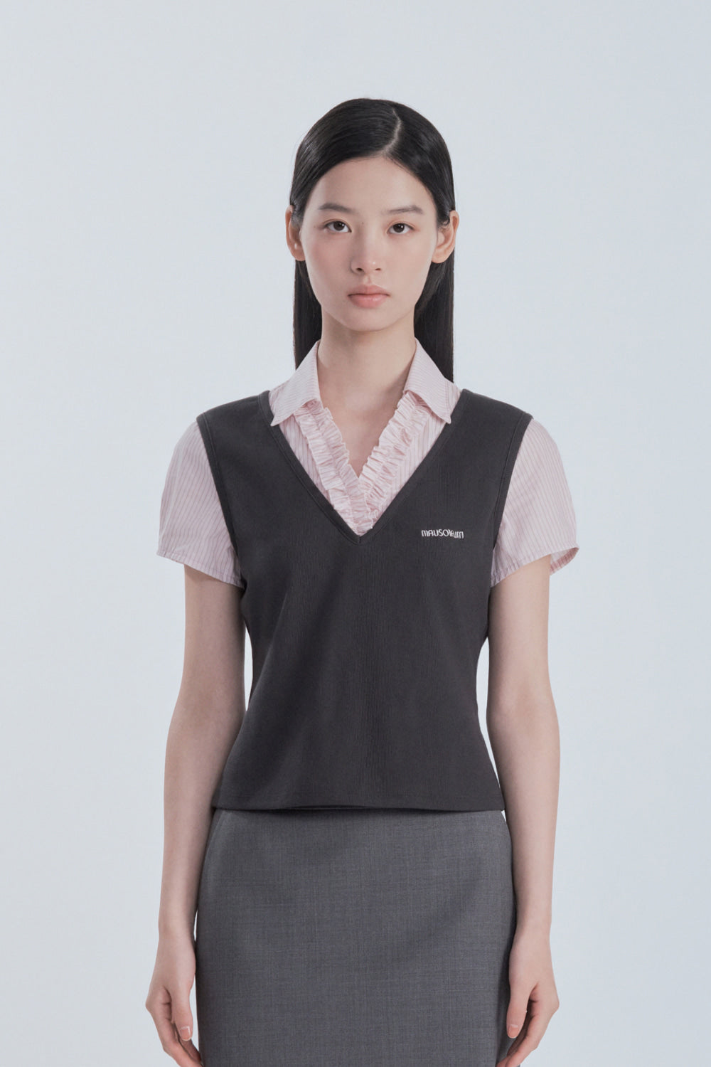 mausoleum-fw-26-emma-layered-ruffle-blouse-top-charcoal-charcoal-s