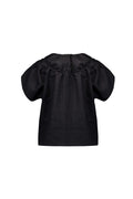 pokos-fosca-ss-26-shirred-tie-neck-blouse-black-black-s