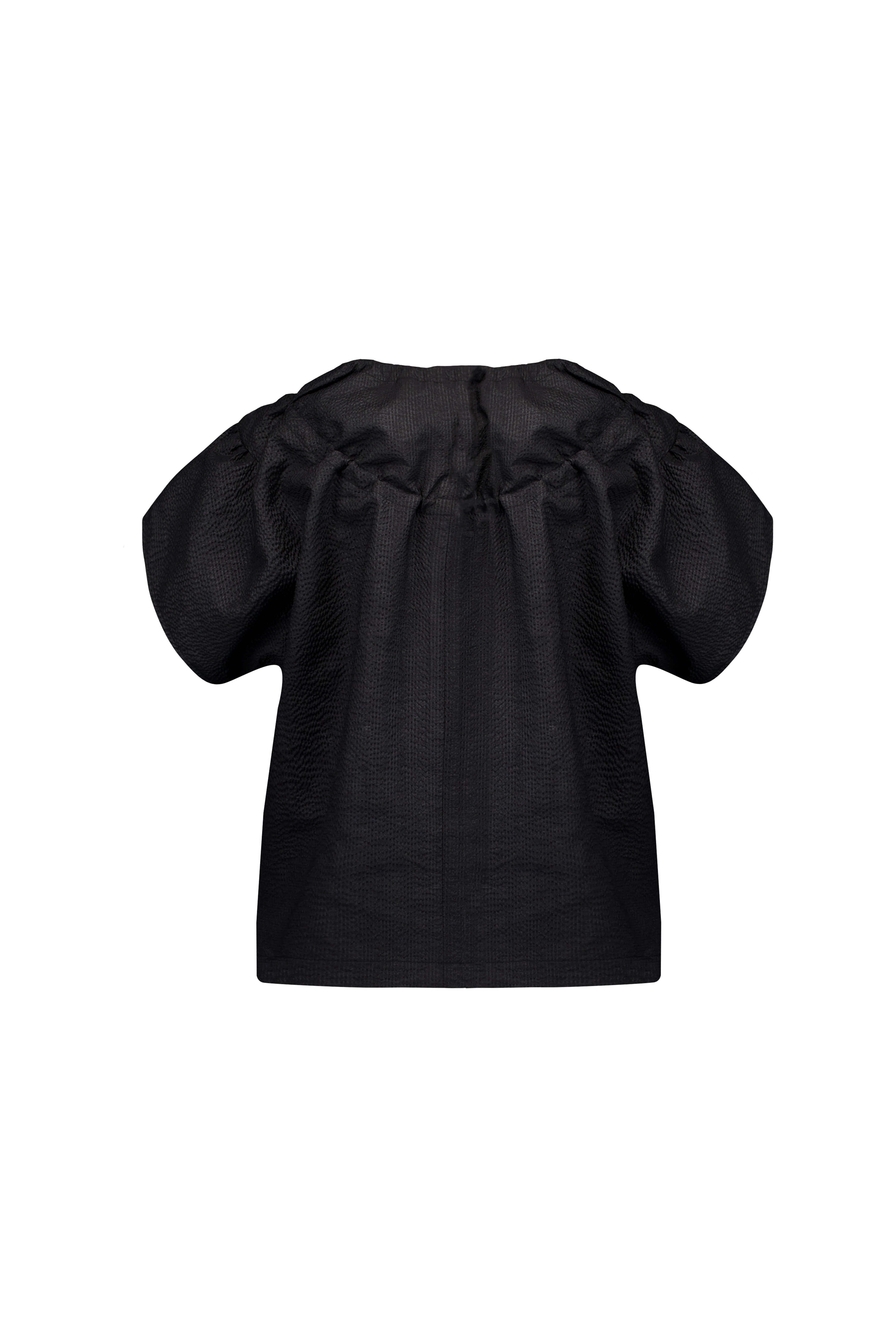 pokos-fosca-ss-26-shirred-tie-neck-blouse-black-black-s