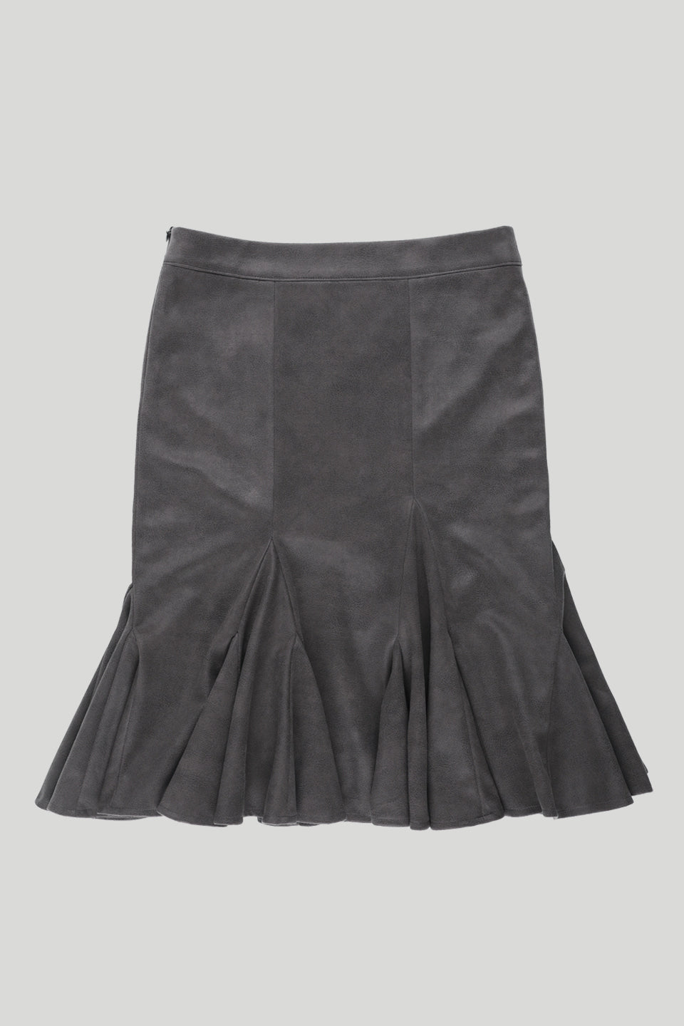 still-lethardy-fw-26-suede-panelled-godet-skirt-charcoal-s