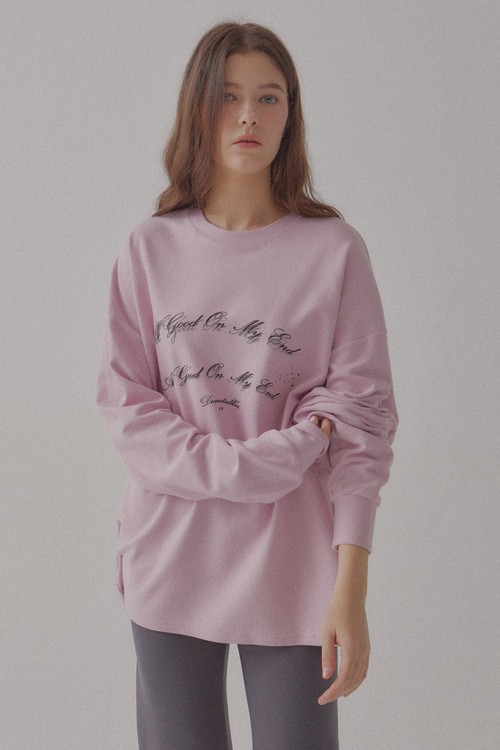 dearstalker-fw-24-all-good-lettering-long-sl-t-power-pink