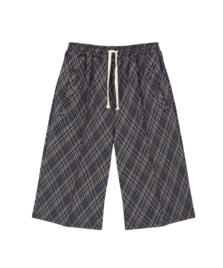 tonsil-fw-26-vintage-check-banded-bermuda-pants-navy-navy-s