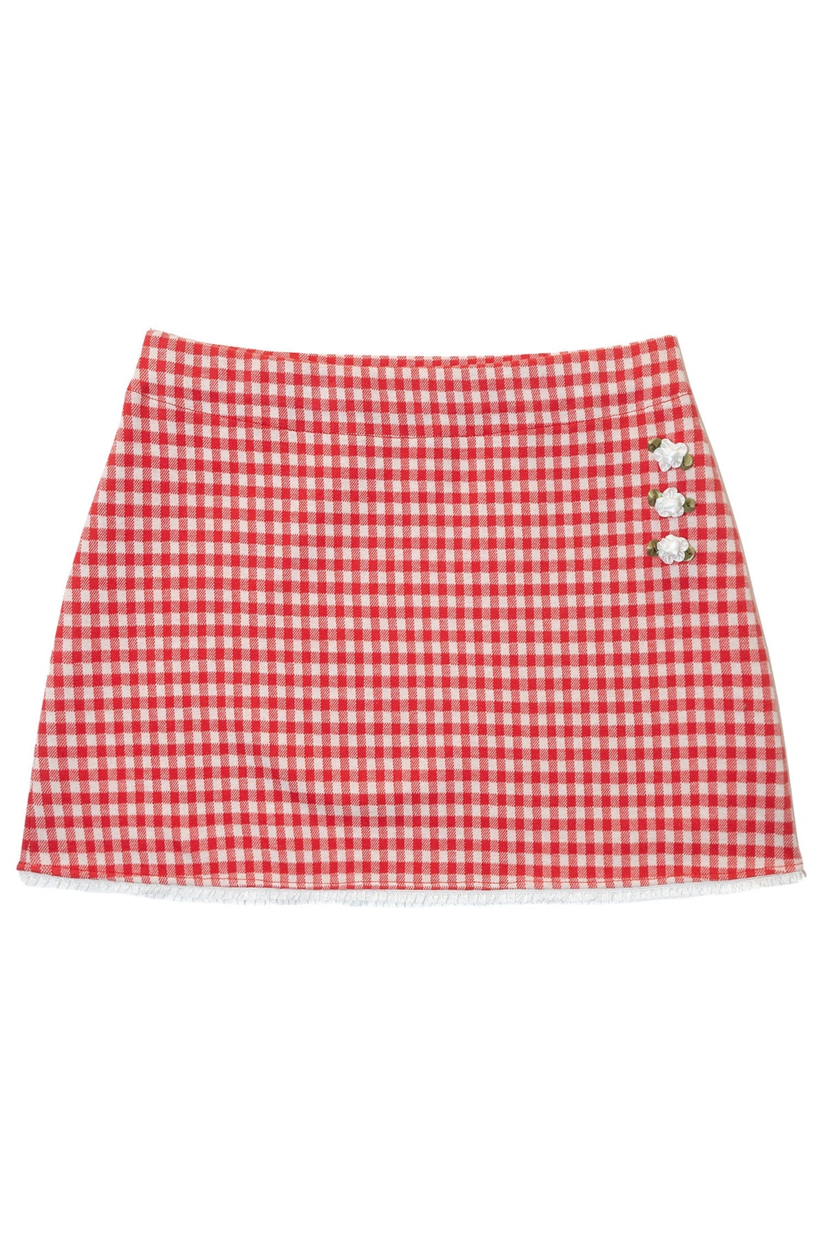 alcmy-fw-26-gingham-lace-trim-mini-skirt-red-s