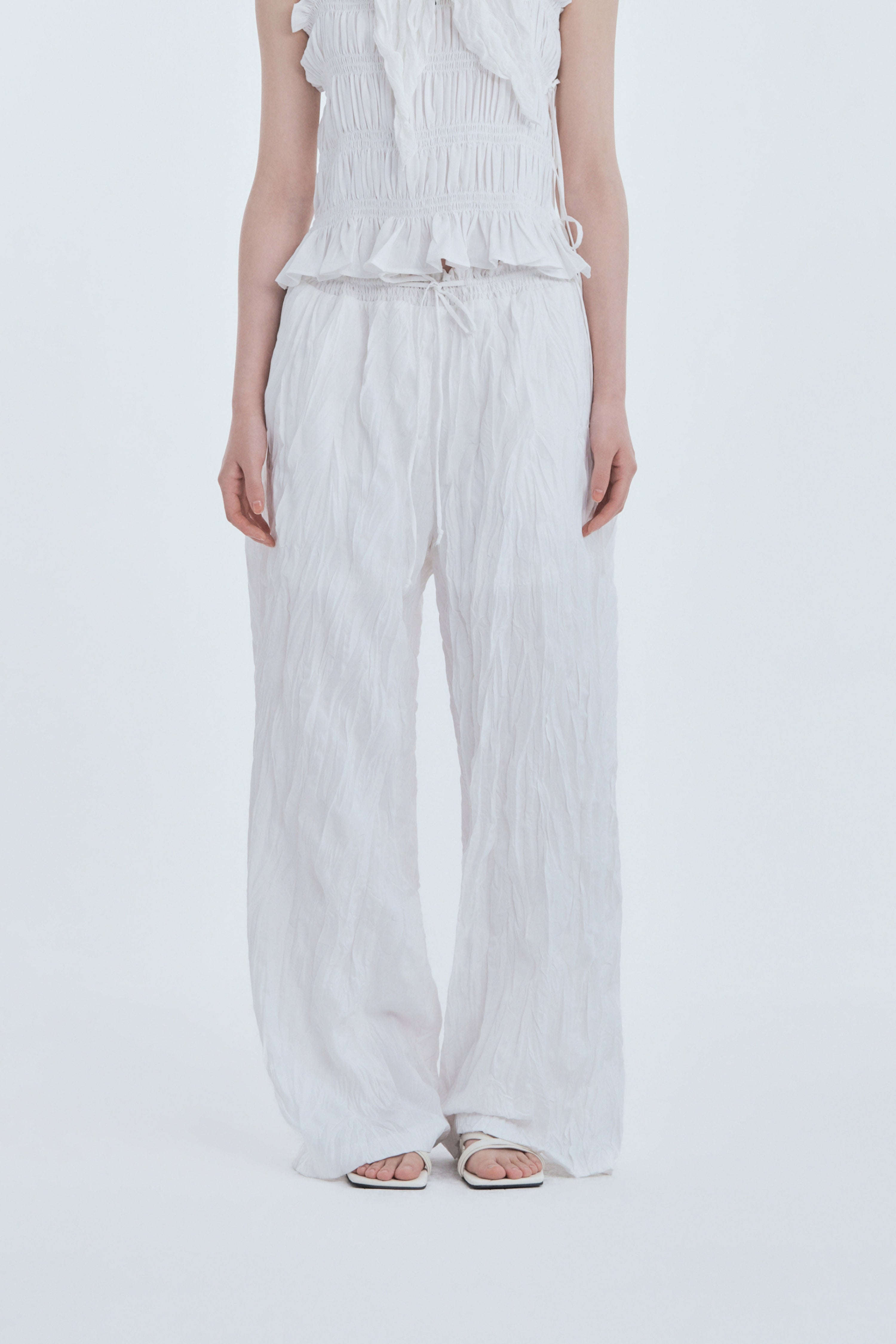 mausoleum-fw-26-marae-smocked-waist-pants-white-s