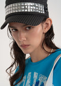 esc-studio-ss-26-studded-plaid-patch-military-cap-black-black-s