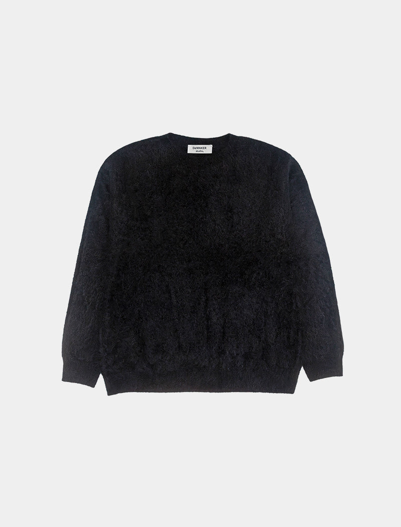 demaker-fw-25-mousse-cashmere-hairy-knit-black-black-s
