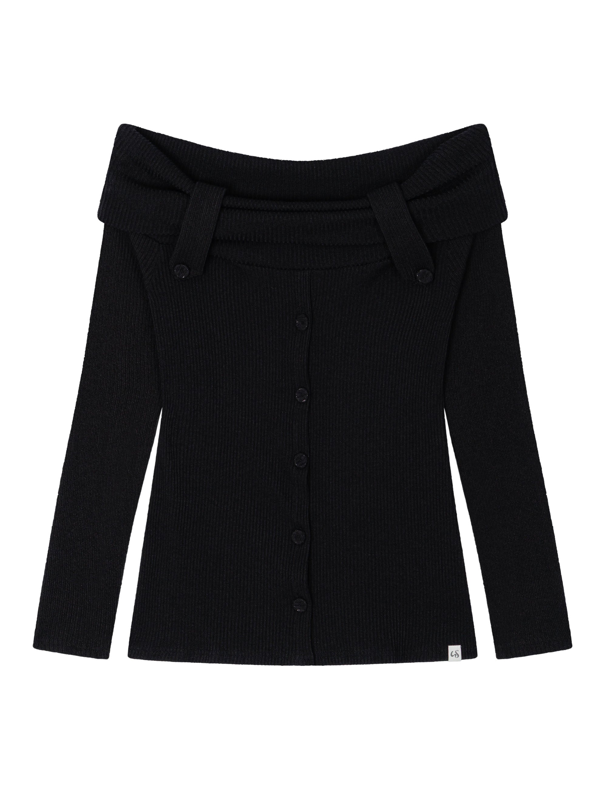 uglyshadow-fw-26-button-off-shoulder-knit-black-black-s