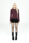 darling-you-are-bad-fw-26-unzipped-logo-t-shirt-black-tape-ver-plum-plum-s