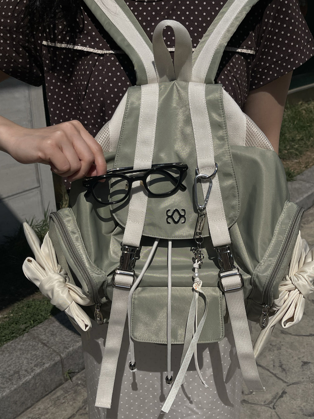 [SIWEOL107] Bow Backpack_Mute khaki