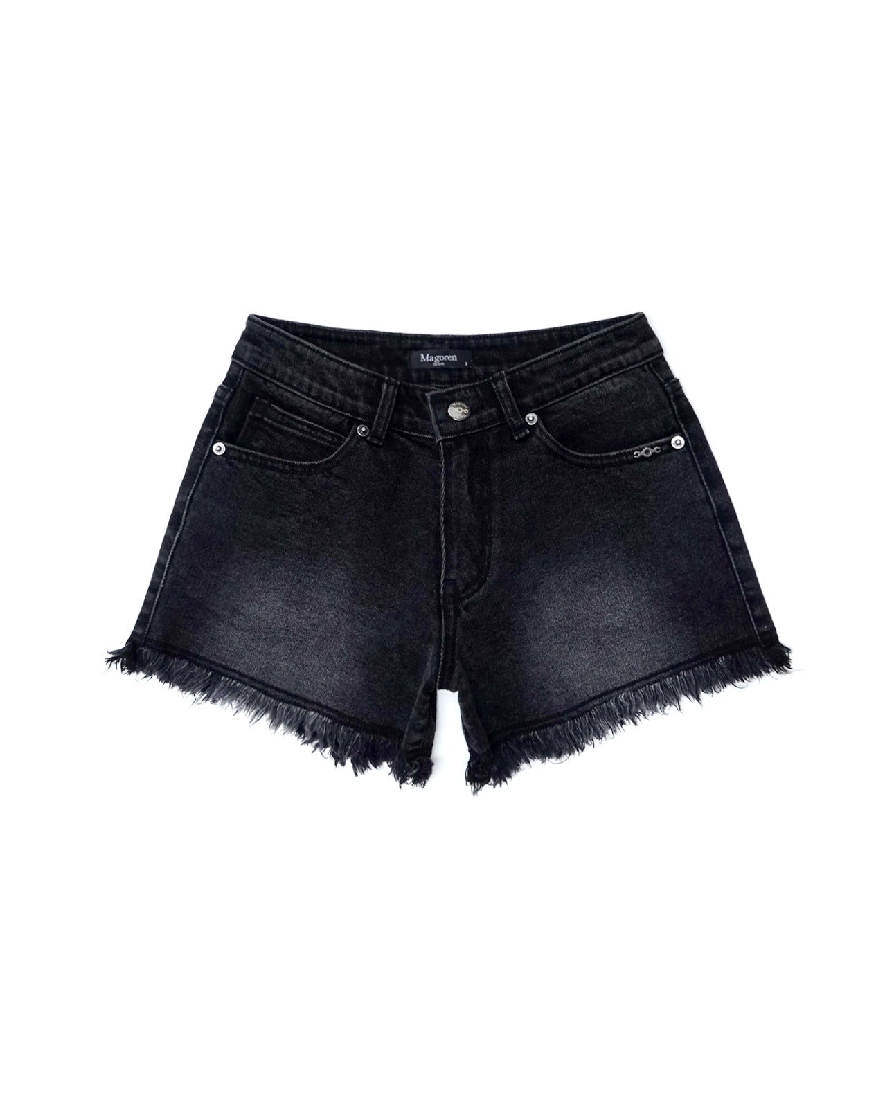 magoren-seoul-ss-25-boho-vintage-fringe-denim-shorts-black-black-s