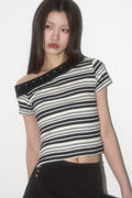 illigo-ss-25-one-shoulder-stud-stripe-top-black-ivory