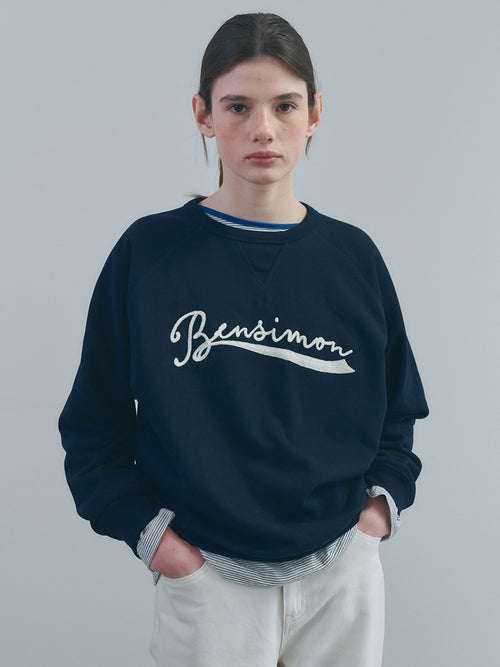 bensimon-ss-26-classic-logo-sweatshirt-navy-navy-s