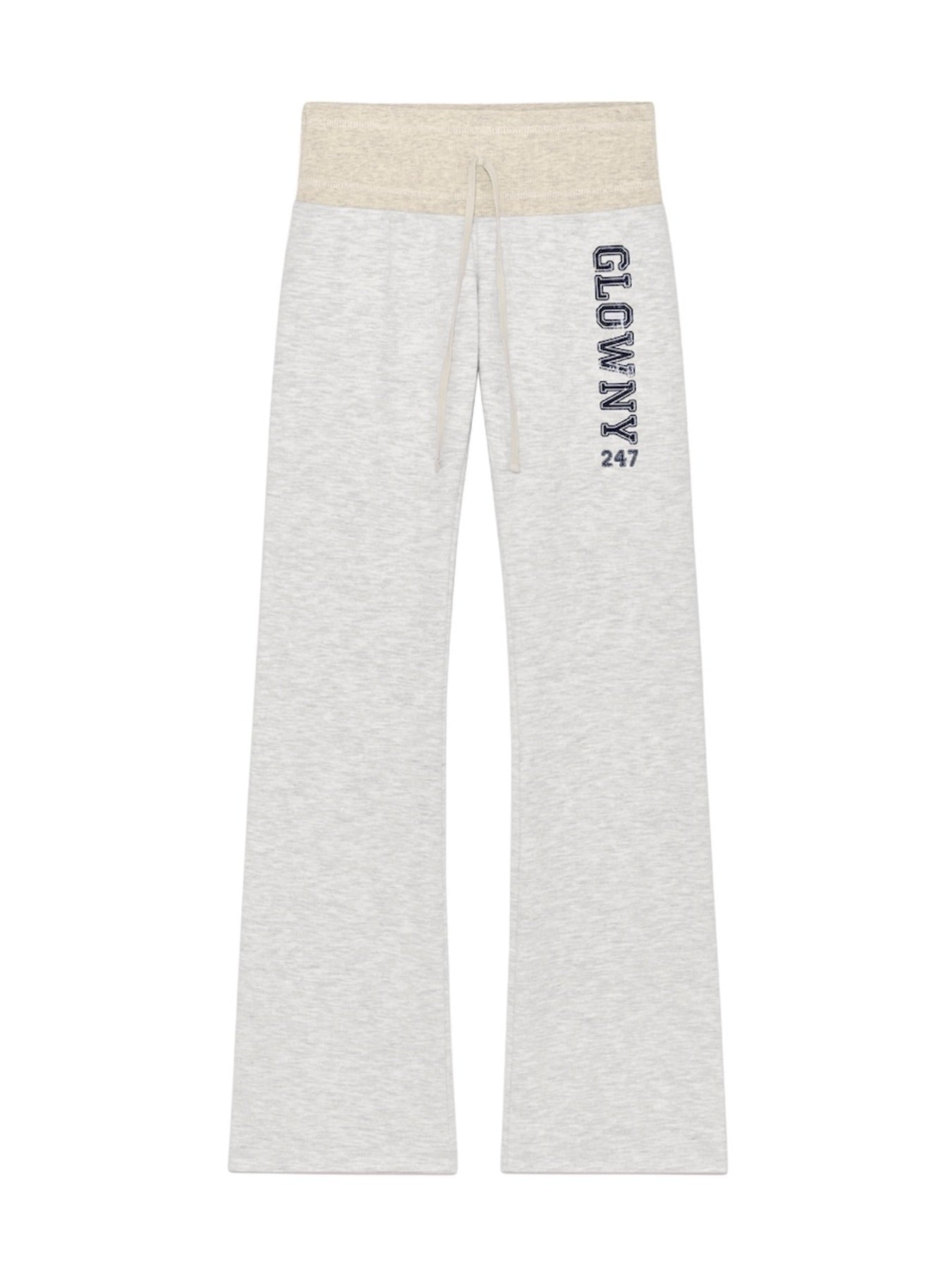 glowny-ss-25-247-day-snug-flare-pants-(white-melange)