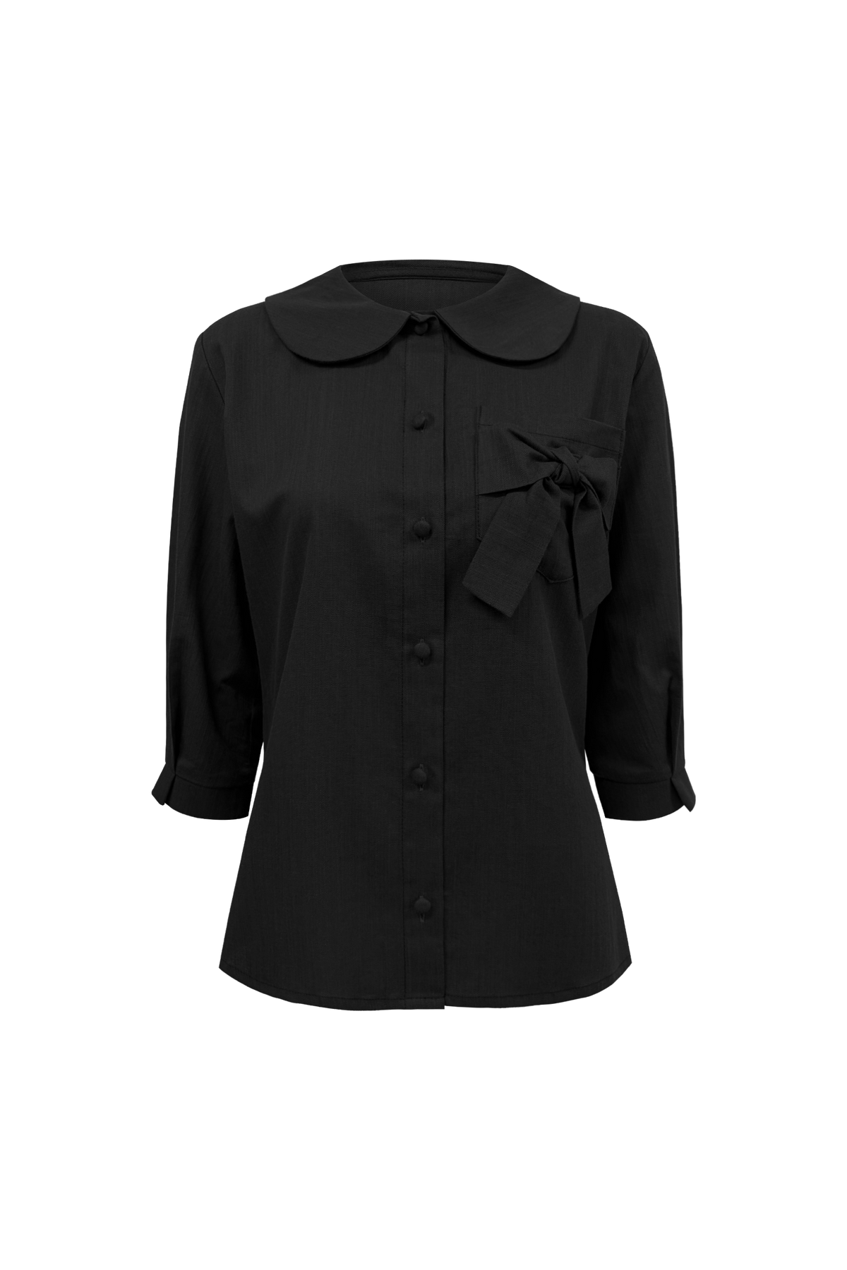 chemehc-fw-26-bow-mid-sleeve-blouse-black-black-s