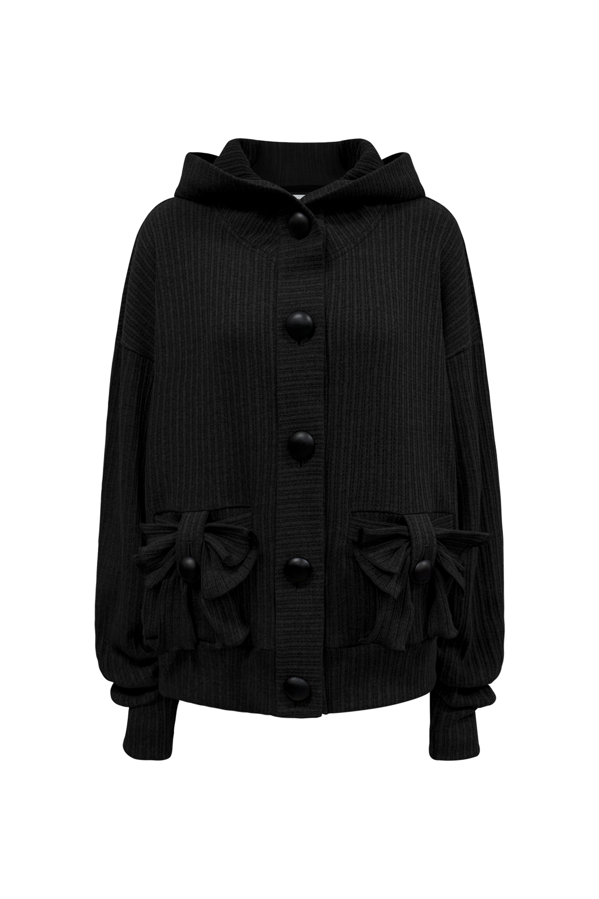chemehc-fw-26-bow-pocket-hooded-cardigan-black-black-s