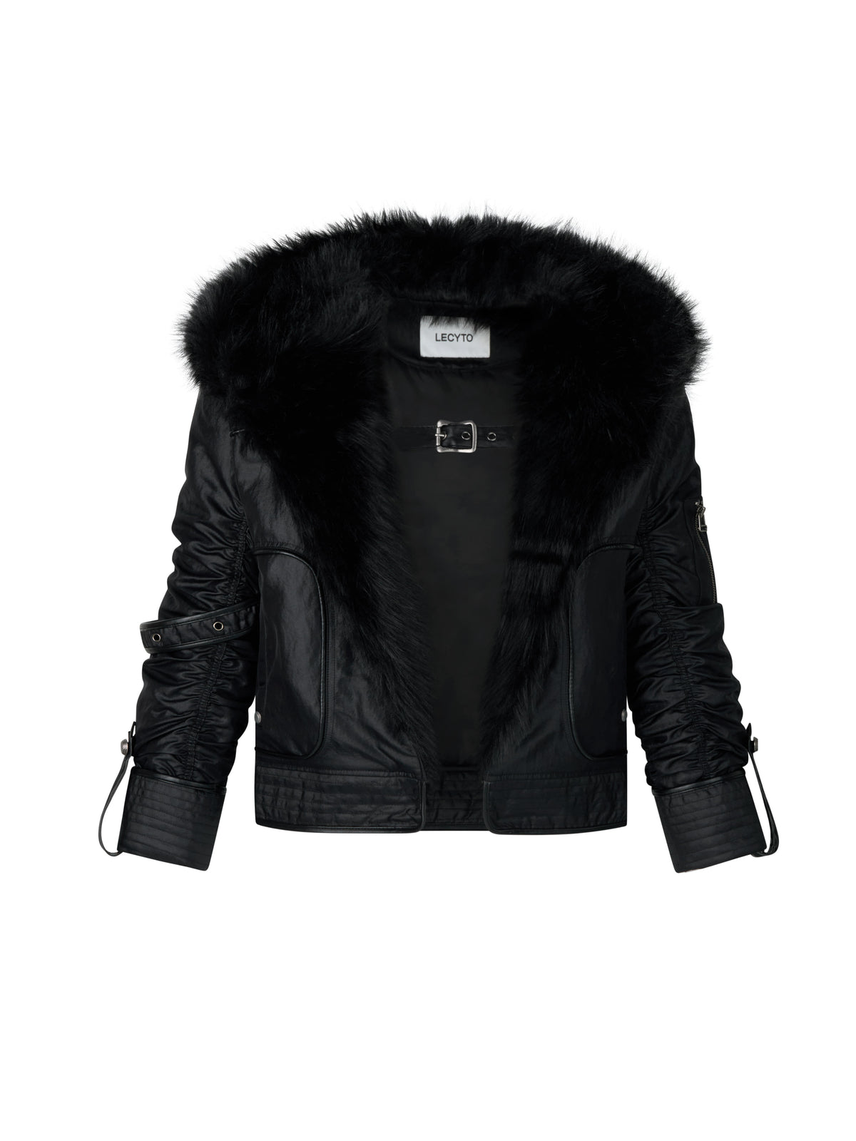 lecyto-fw-26-fur-flight-jacket-black-black-s