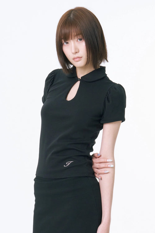 innermuseum-ss-26-classic-cut-out-puff-collar-top-black-black-s
