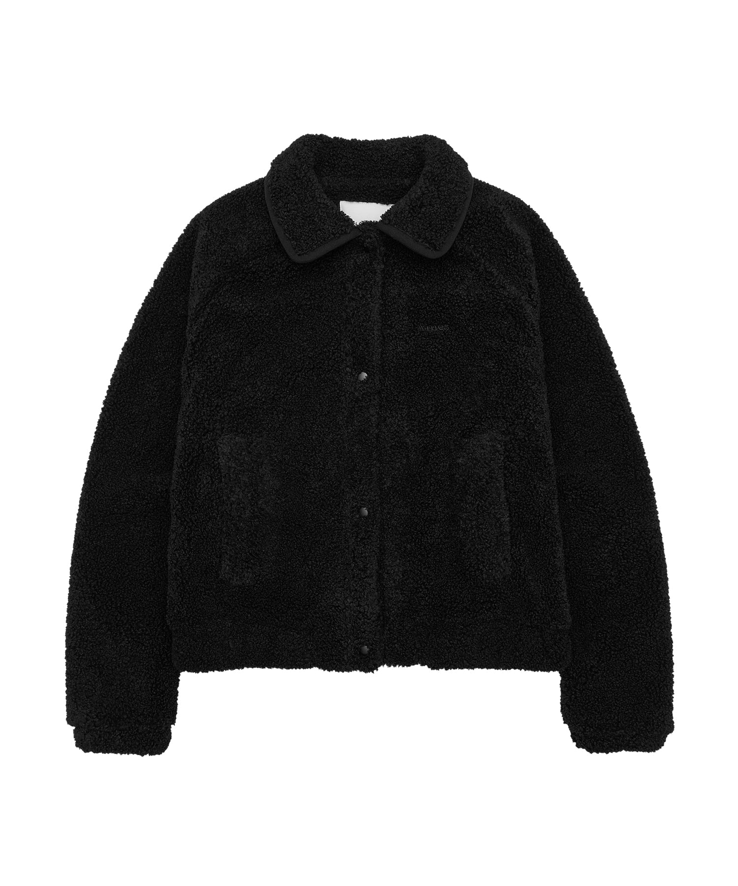 ames-worldwide-fw-25-collar-fleece-jacket-black-black-s