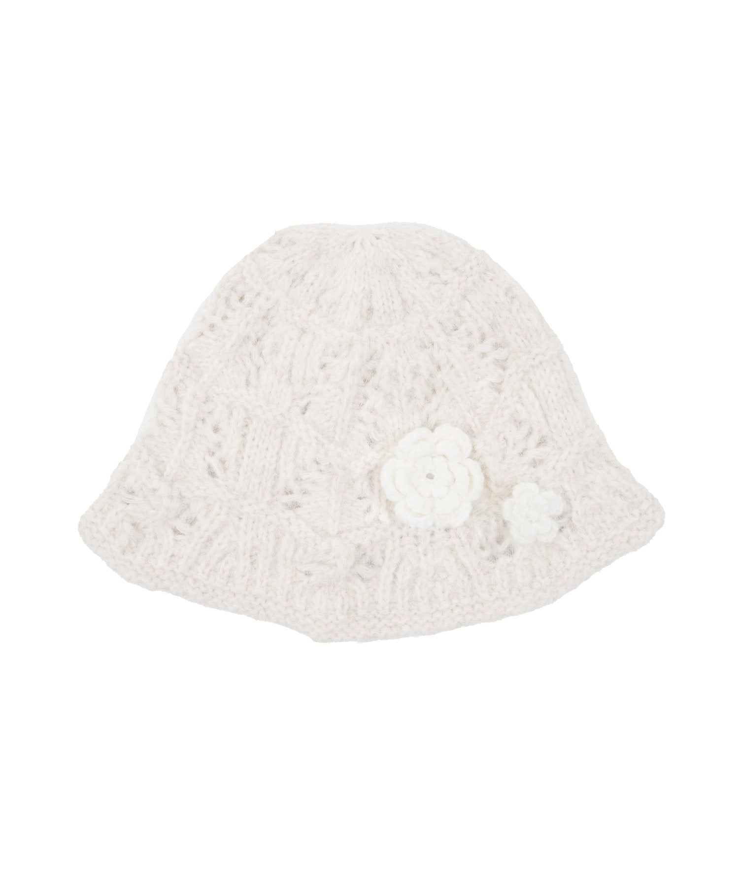 high-school-disco-ss-26-flower-corsage-knit-bucket-hat-ivory-ivory-s