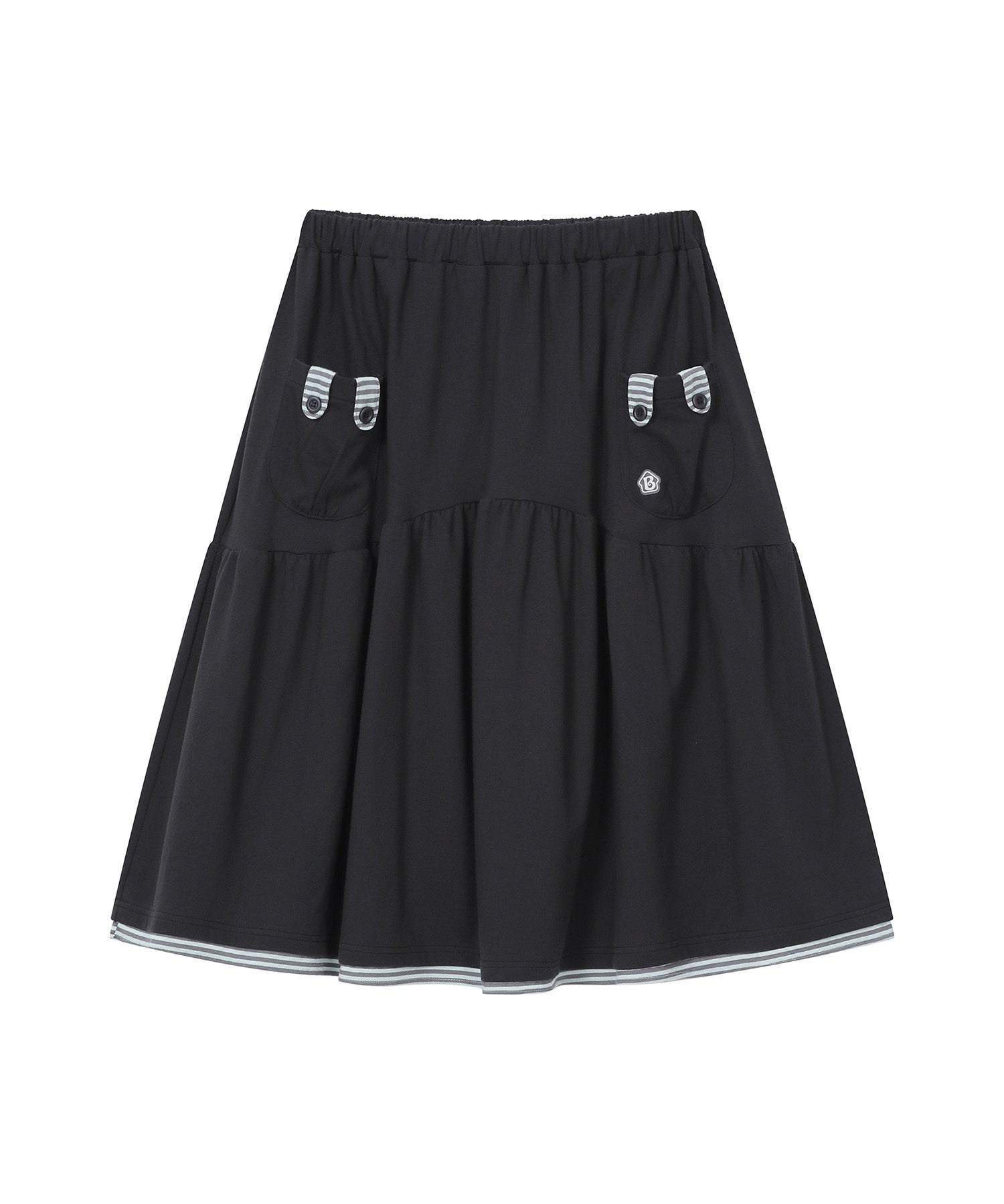 bauf-fw-26-bunny-ear-layered-skirt-charcoal-brown-s
