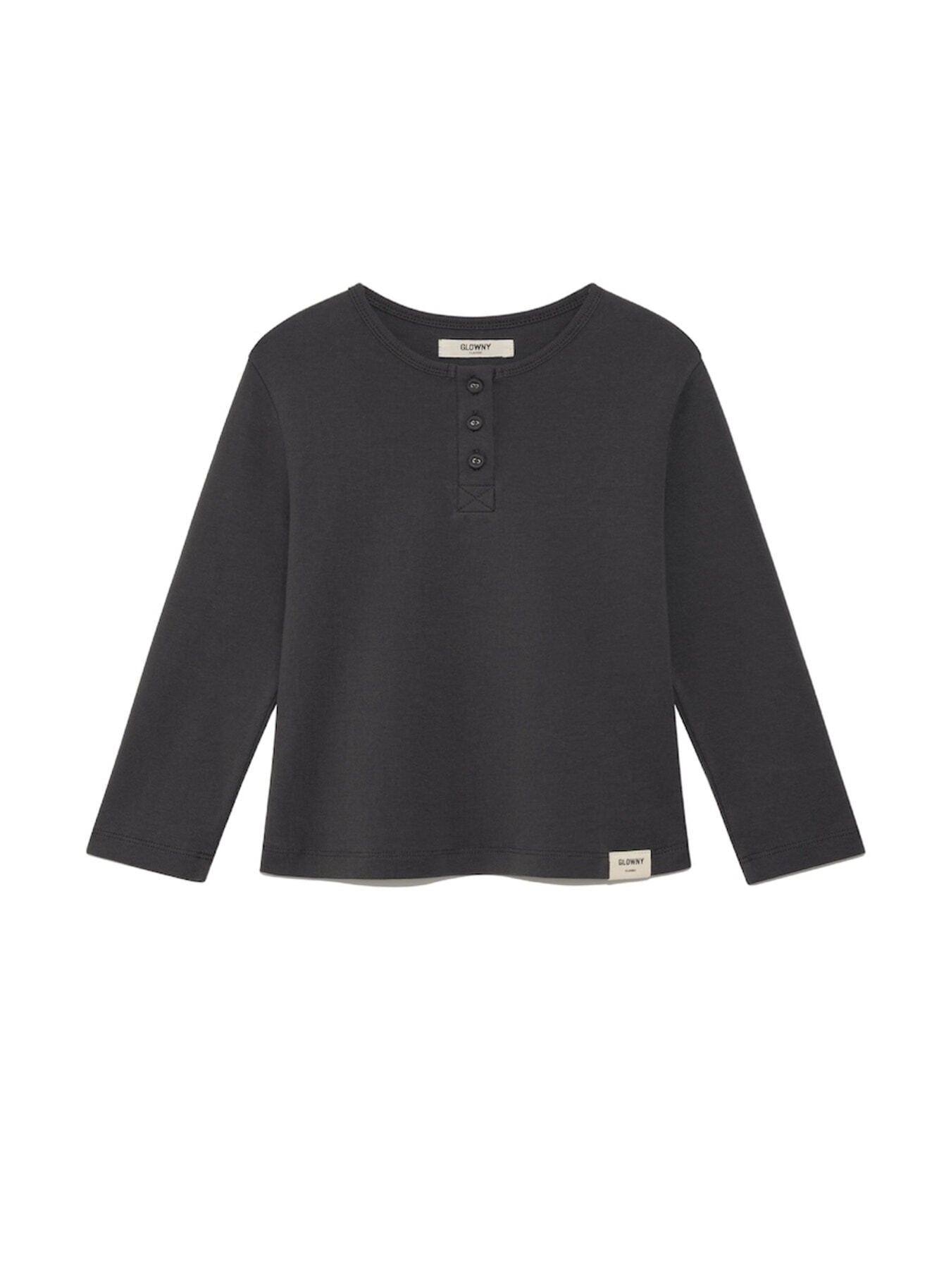 glowny-ss-25-3-4-button-fly-tee-charcoal-charcoal-s