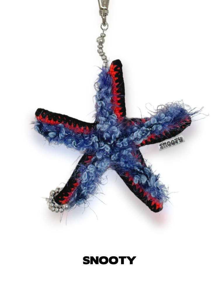 snootyneedlesclub-ss-26-starfish-keyring-coral-ver-blue-s