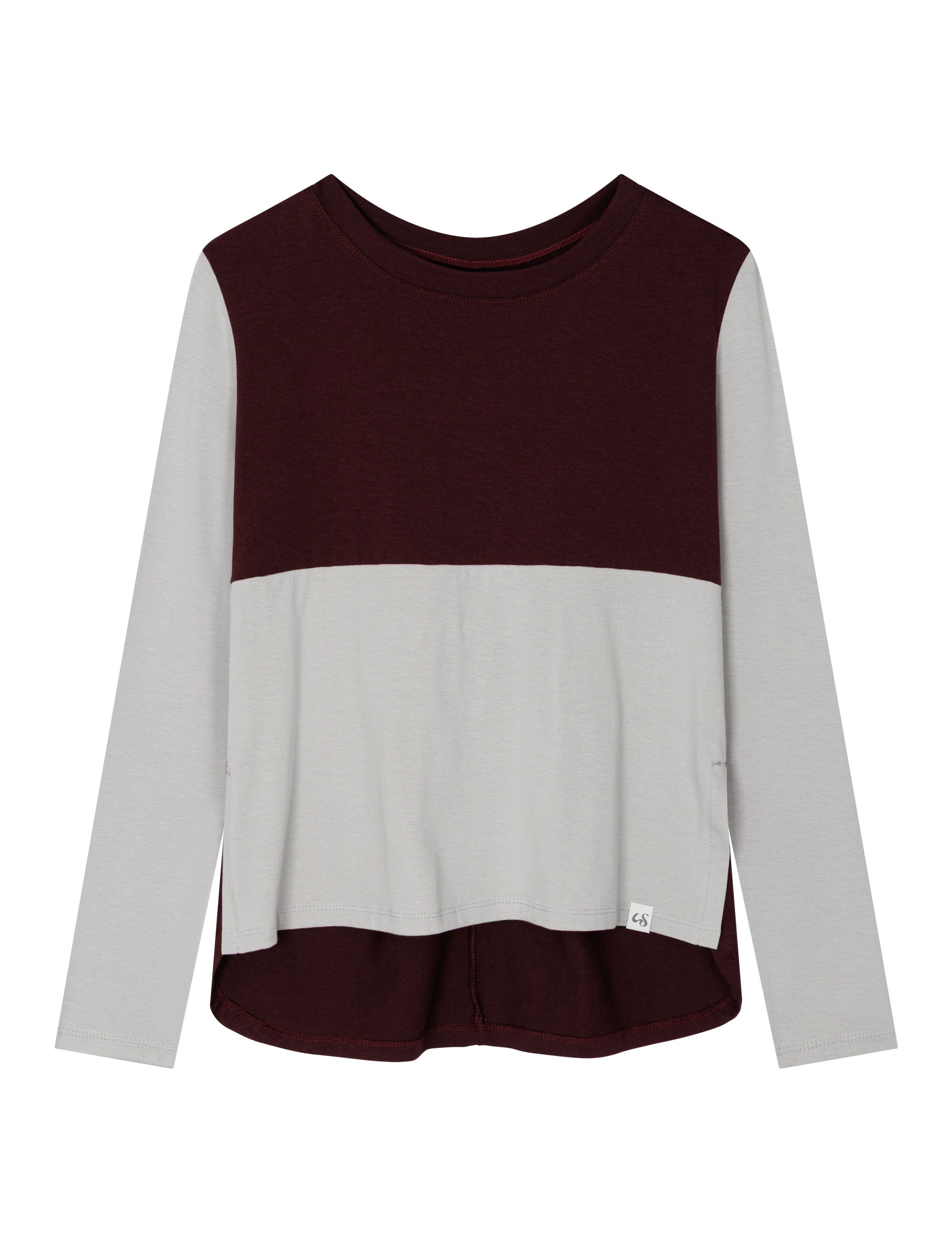uglyshadow-fw-26-back-ribbon-t-shirt-grey-burgundy-gray-gray-s
