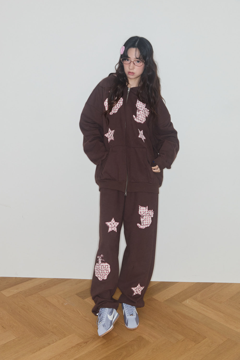 shakiri-fw-25-kiring-check-patch-sweat-pants-brown-brown-s