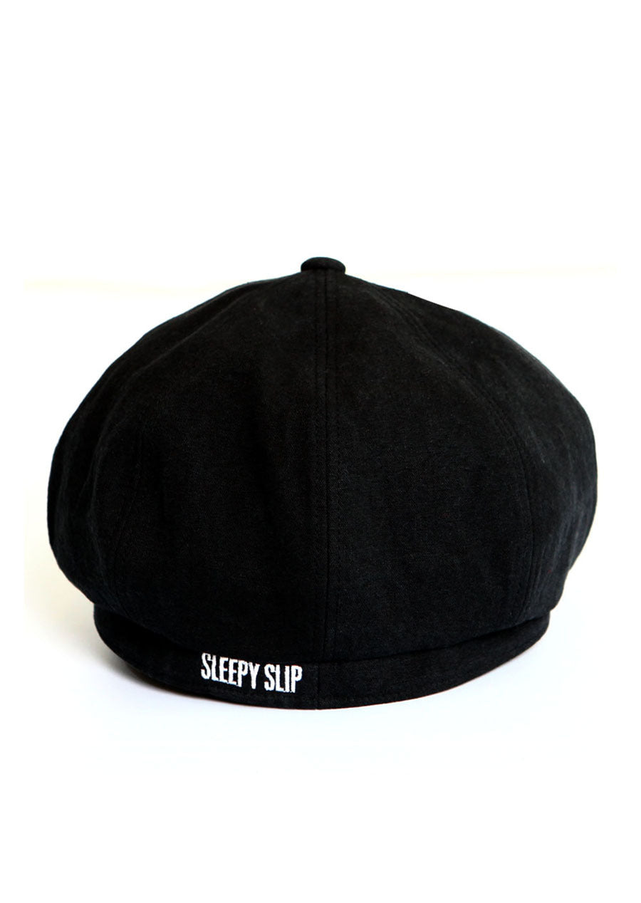 sleepy-slip-fw-26-unisexsignature-black-newsboy-cap-black-s