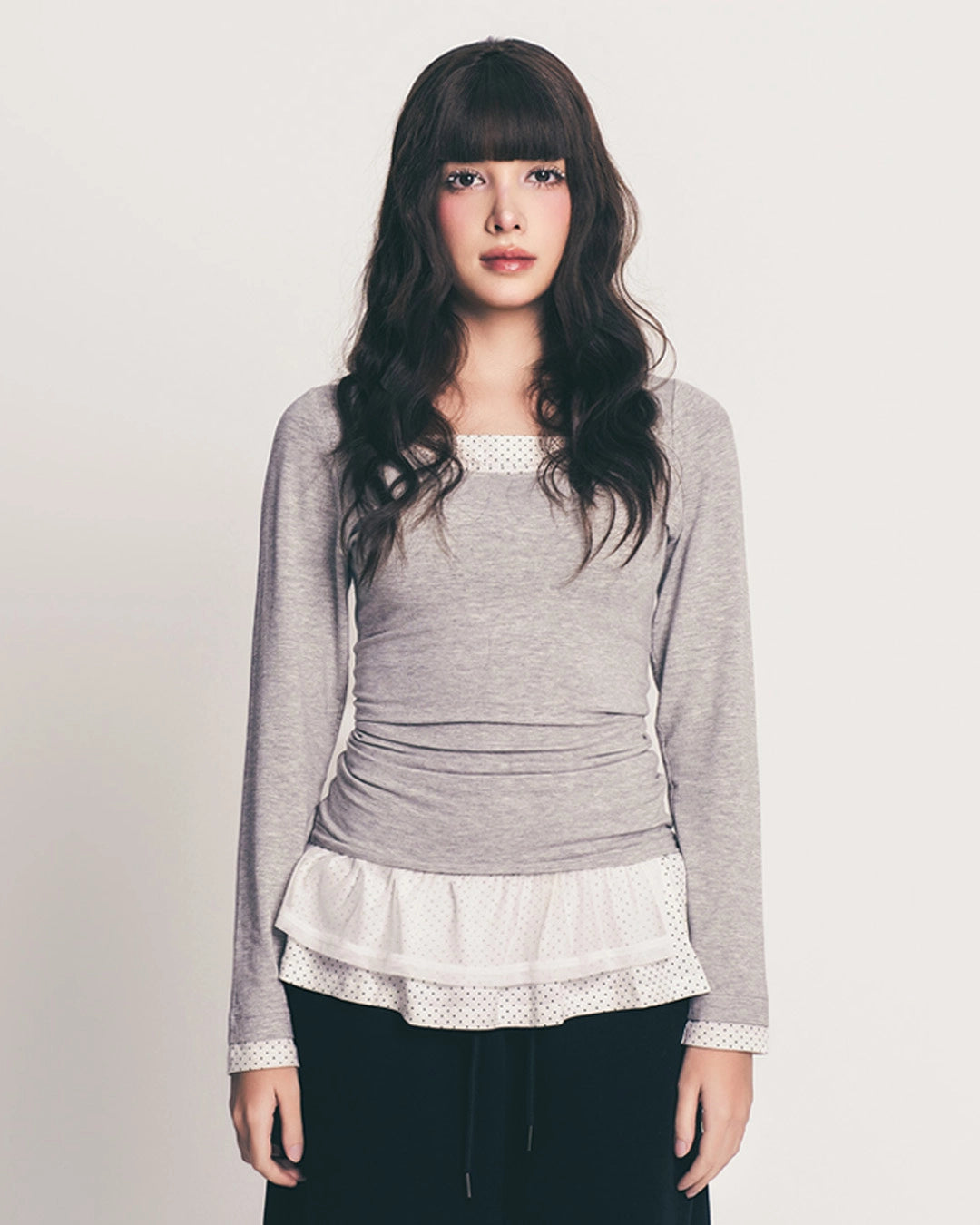 fazed-fw-24-dot-frill-layered-top-gray