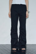 sis-a-ss-25-irregular-cotton-flare-tuck-pants-/-black
