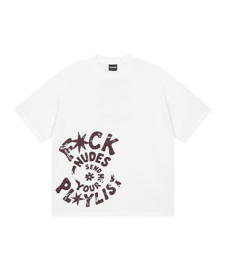 tonsil-fw-26-fuck-nudes-send-me-your-play-list-swirl-graphic-short-sleeve-t-shirt-white-s